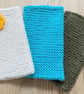 3 Reusable Cotton Cloths. Hand Knitted Cloth. Washcloth. Facecloth. Flannel. - Image 1