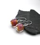lampwork glass dark topaz nugget earrings