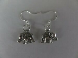 elephant charm hook earrings