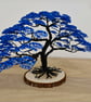 Aluminium wire tree with blue foliage - Image 1