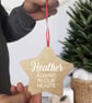 Personalised Bauble Star Memorial Christmas Wooden Tree Decoration - Image 3
