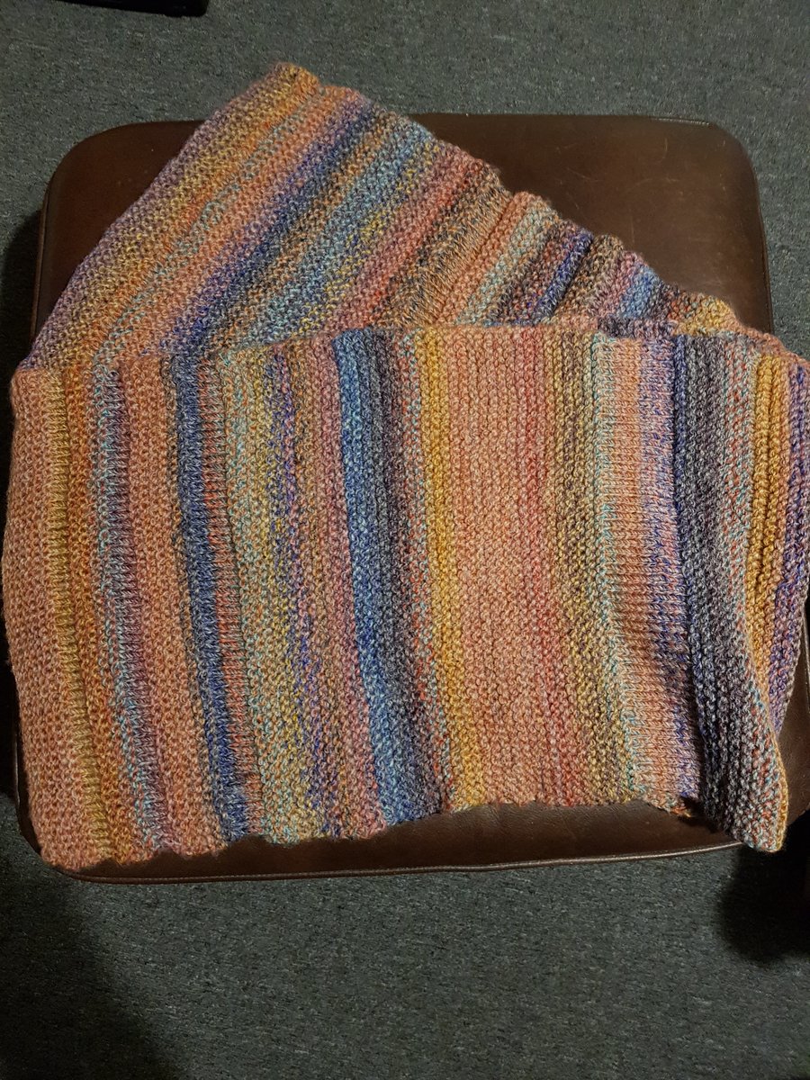 Multicoloured rainbow striped scarf