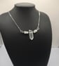 Necklace with wire wrapped clear quartz crystal pendant - Image 1