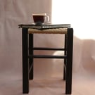 Black Oak Stool – Handmade Solid Wood Seat with Danish Cord - Luxury 
