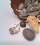 White Flower Bead, Silver Bead Cap and Glass Bead with a Silver Centre, Earrings - Image 6
