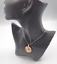 Red Round Fused Glass Reactions Pendant with Real Silver Leaf Inclusion - Image 6