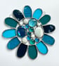 Stained Glass Bead Daisy Suncatcher - Handmade Window Decoration - Turq - Image 5
