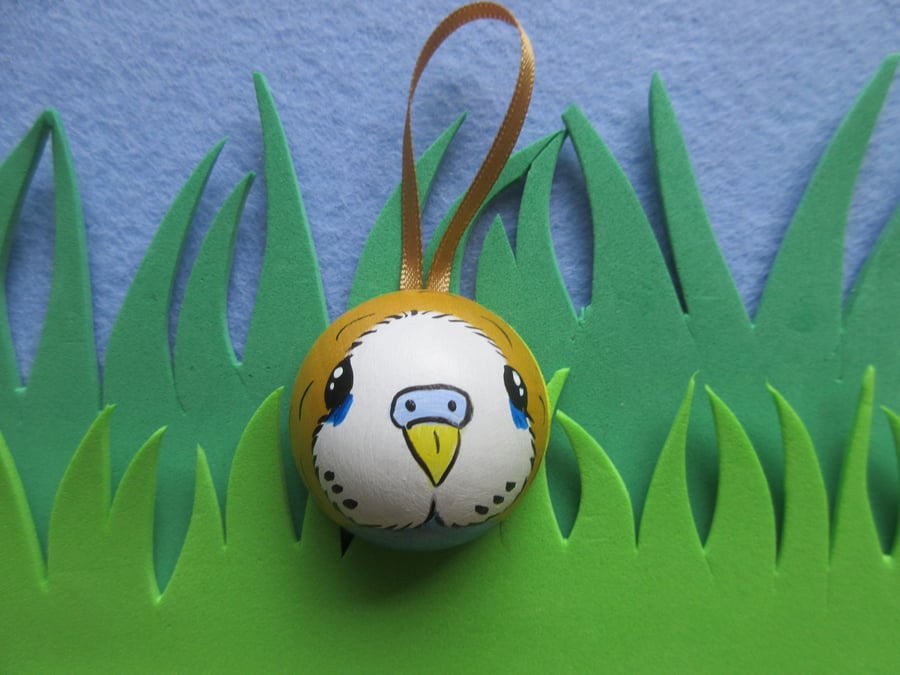 Budgie Budgerigar Christmas Decoration Hanging Bauble Bird