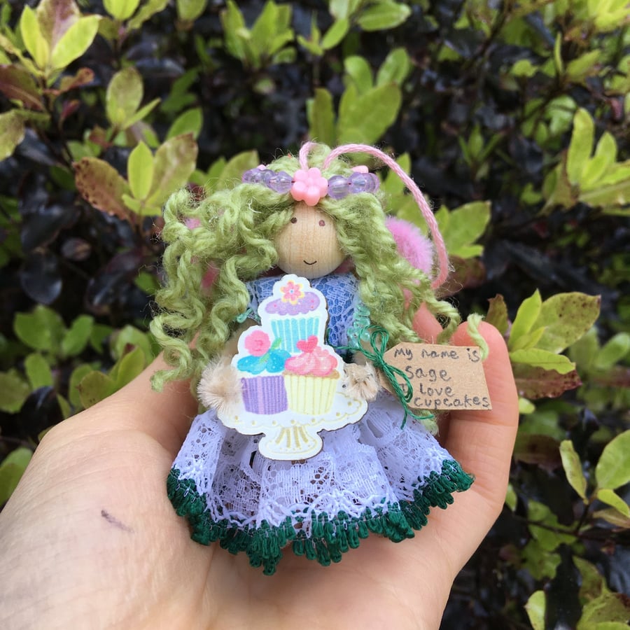 Tiny Cupcake Fairy Doll Decoration, Decorative Fairy 