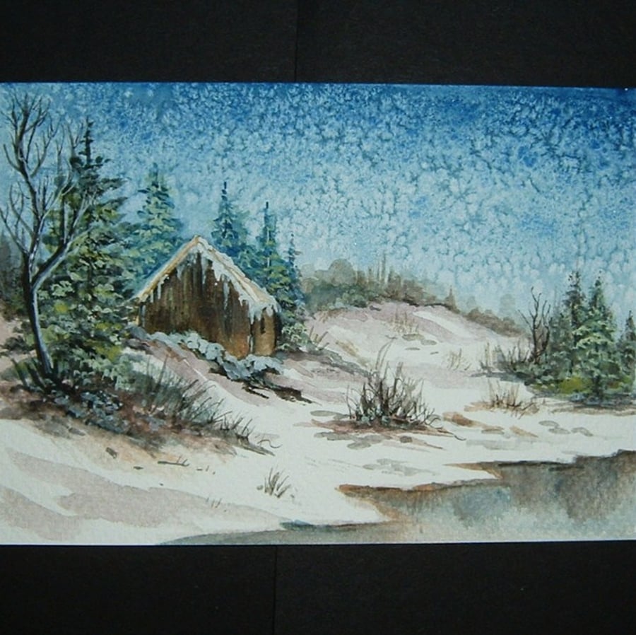 art painting postcard original landscape 6x4 ref 404