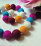 Felt Ball Garland, Circus Funfair Colours, Eclectic Bohemian Interiors