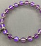 Mermaid Iridescent Stretch Bracelet with Stainless Steel Mermaid Tail Charm - Image 1