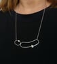 Recycled Sterling Silver Abstract Wire Form And Silver Nugget Necklace  - Image 7