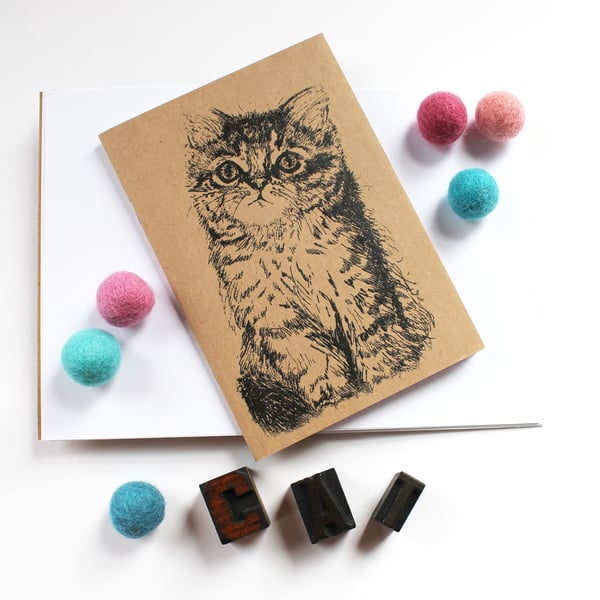 A6 KItten Notebook with Kraft Cover Cat Noteboo