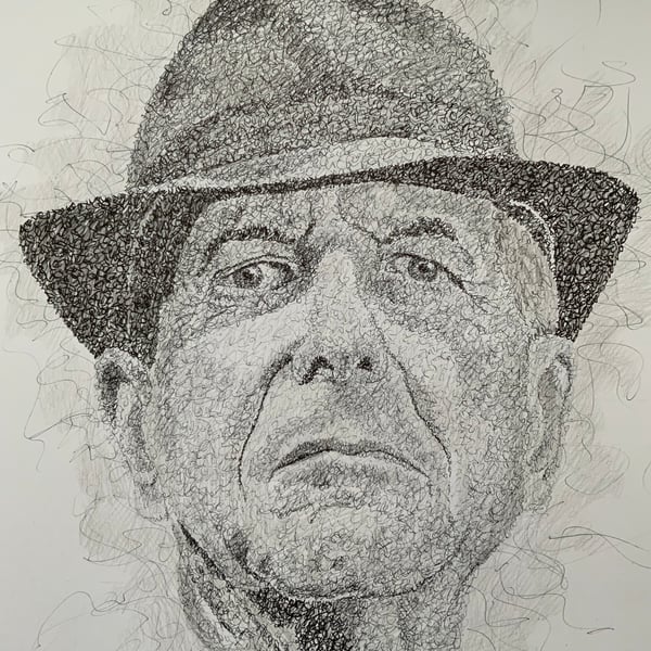 A portrait of Leonard Cohen