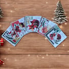 Set of Five Floral Christmas Cards