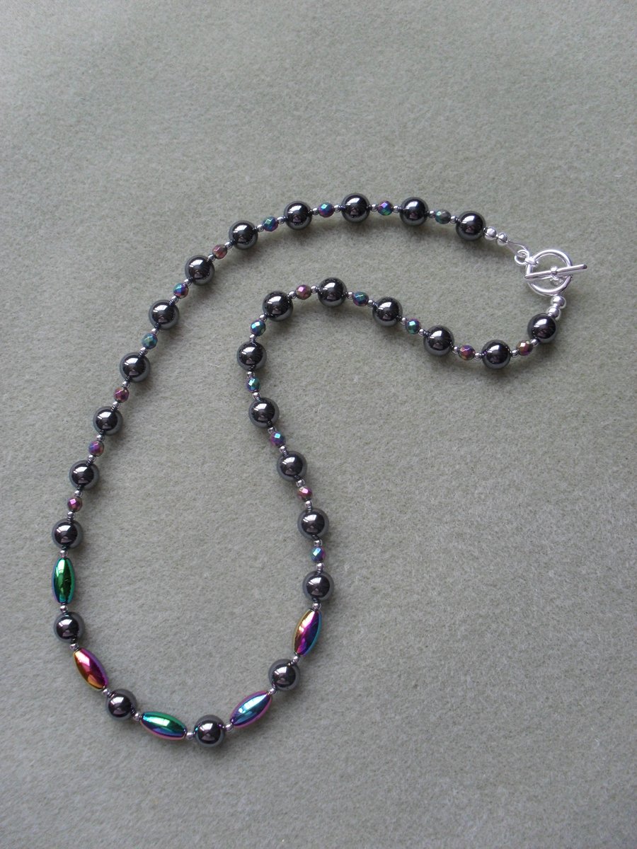 Sale was 14.50 now 10 Rainbow Haematite Necklace