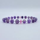 Amethyst & White Quartz Bracelet, February Birthday, Anniversary, Gifts For Her