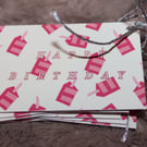 9 'Piece of cake' Pink birthday Gift tags