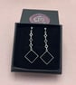 Geometric Mid Drop Earrings – Sterling Silver, Handmade - Image 3