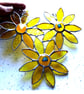 Sunflower Stained Glass Suncatcher Trio of Flowers Handmade Yellow - Image 2