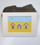 Beach Huts Collage Picture - 5x7 Mounted