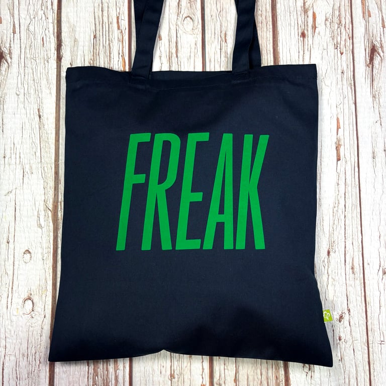 Freak Organic Cotton bag shopper. Bright insult tote