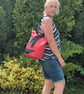 Large Red Sailcloth Beach Bag – Oversized Family Tote with Original Black M - Image 9