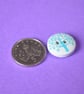 15mm Wooden Heart Tree Buttons Turquoise Blue on White 10pk Leaves (ST17) - Image 2