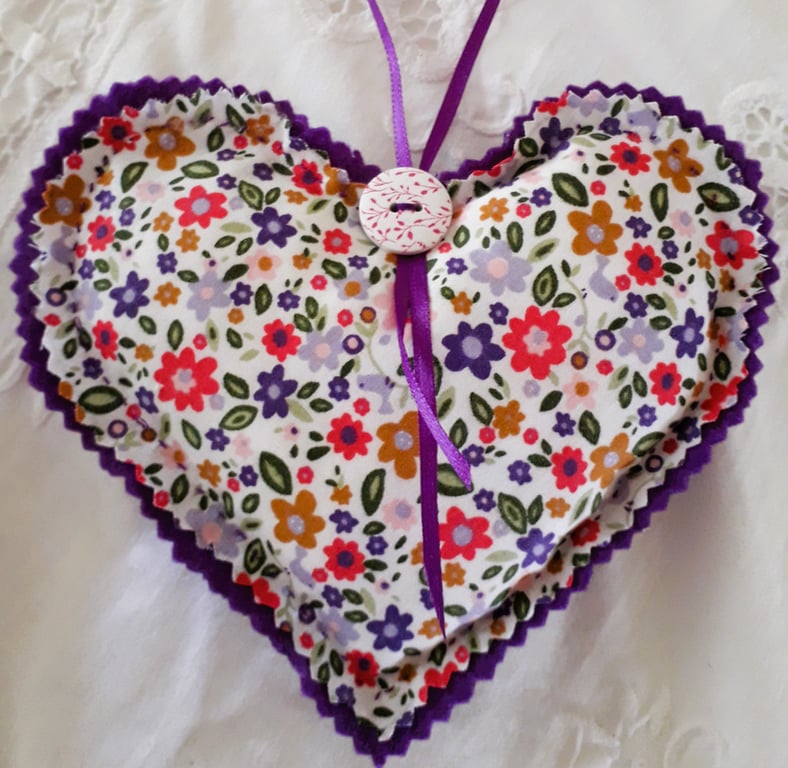 Lavender purple hanging heart