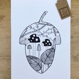 Acorn Woodland Drawing