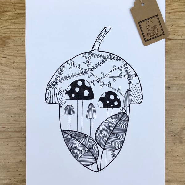 Acorn Woodland Drawing