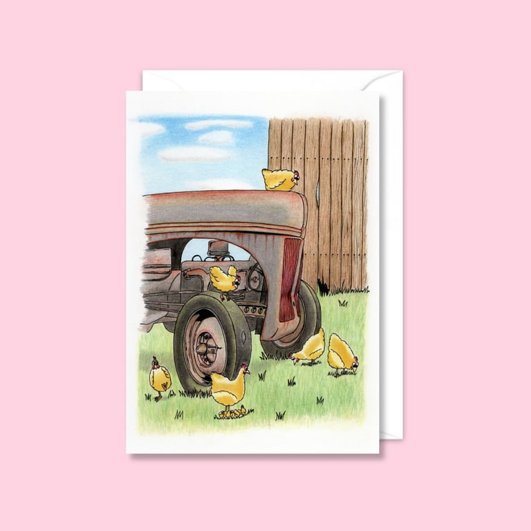Happy Chickens Greeting Card: Happy Farmyard Hens Card for Any Occasion (211)