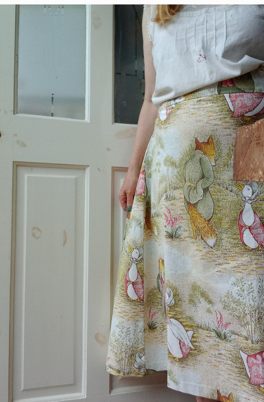 Handmade skirt.  Adjustable waist  Beatrix potterskirt 