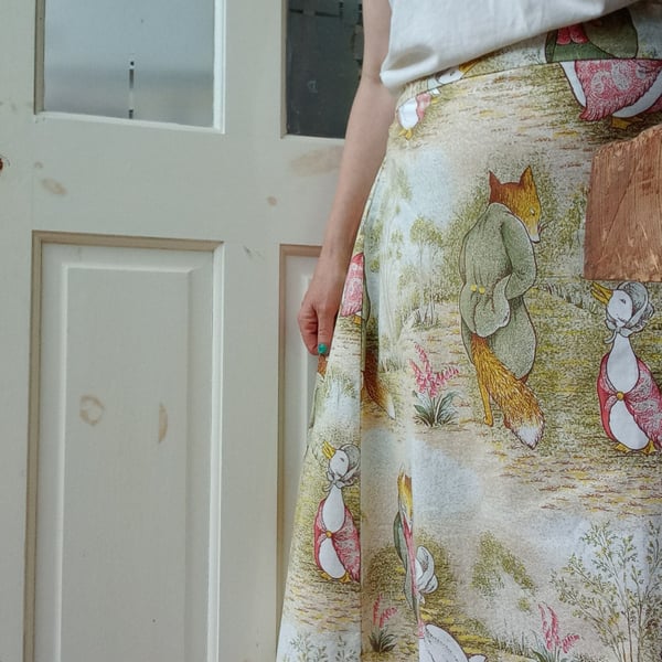 Handmade skirt.  Adjustable waist  Beatrix potterskirt 