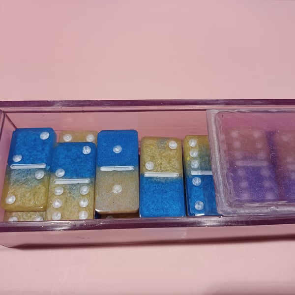 Blue, Yellow and Purple Dominos
