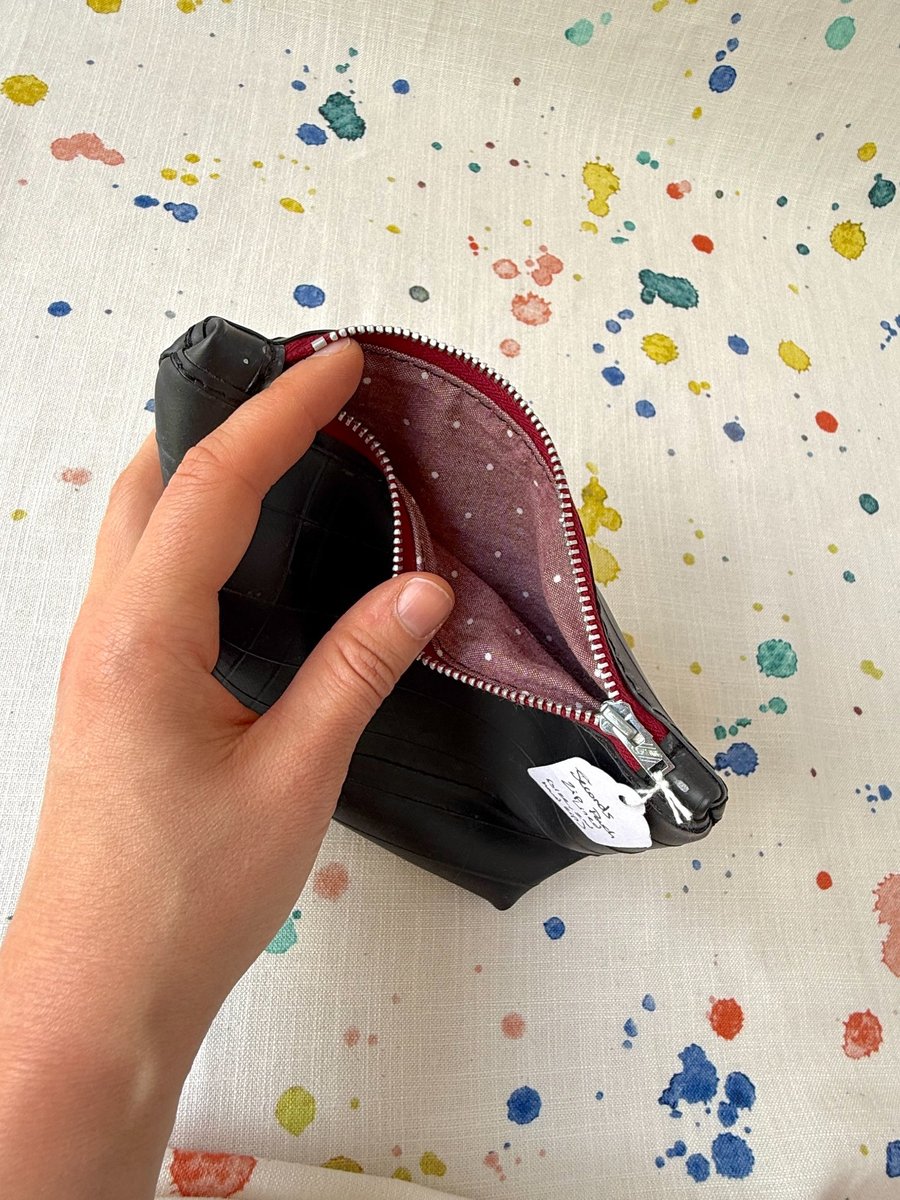 Image of Small Lined Inner Tube Bag - Maroon Zip - Prototype - Super Seconds