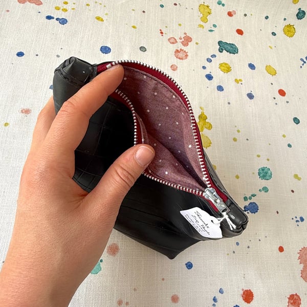 Small Lined Inner Tube Bag - Maroon Zip - Prototype - Super Seconds