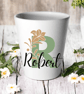 Personalised Green Initial Plant Pot -Succulent Cactus Flower Pot  - Image 4
