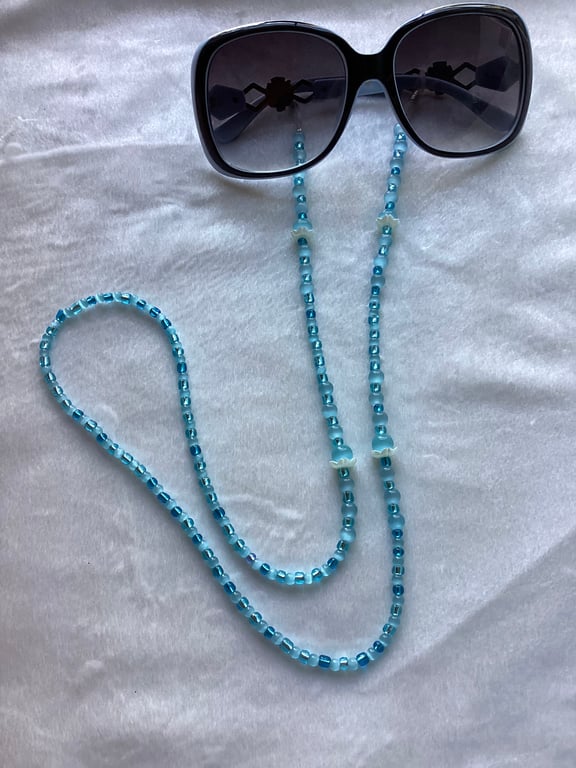 Glasses lanyard, Moon stone beads
