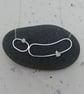 Sterling Silver Curved Wire And Silver Rock Necklace 