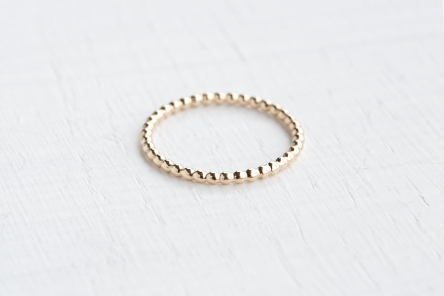 Handmade Gold Filled Beaded Ring 