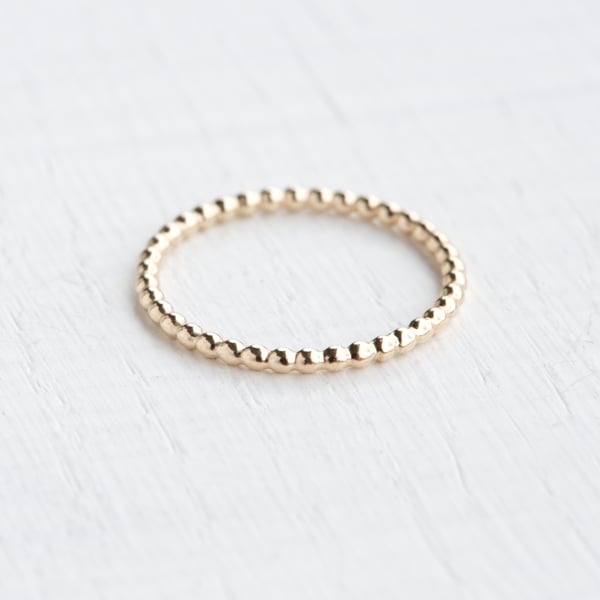 Handmade Gold Filled Beaded Ring 