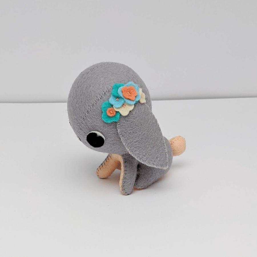 grey floppy eared rabbit ornament