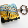 Sunset tree countryside sewing needle and pins case.