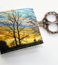 Sunset tree countryside sewing needle and pins case. - Image 1