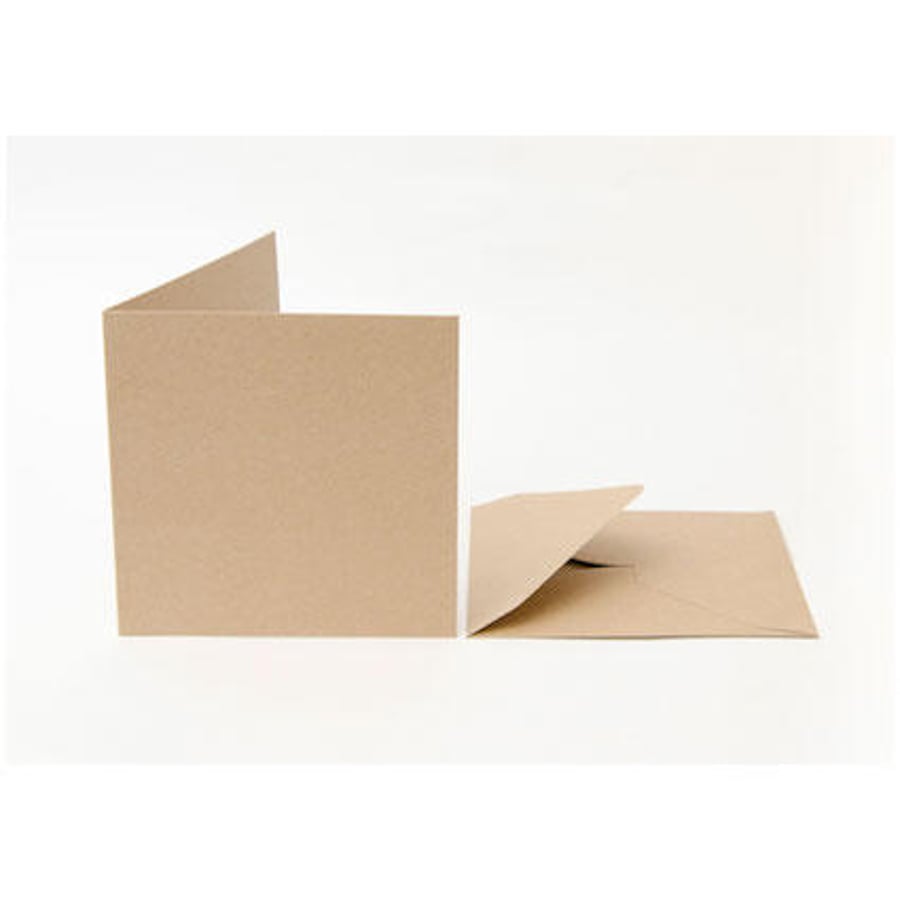 Cards & Envelopes 6 x 6 Inch Recycled Kraft 50 Pack