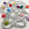 Tinsel and Mini Crochet Ball Garland 