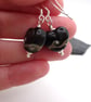 lampwork glass black heart earrings - Image 3