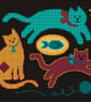 081B - Rustic Version - Playful Kittens Chasing Wool - Cross Stitch Pattern - Image 3